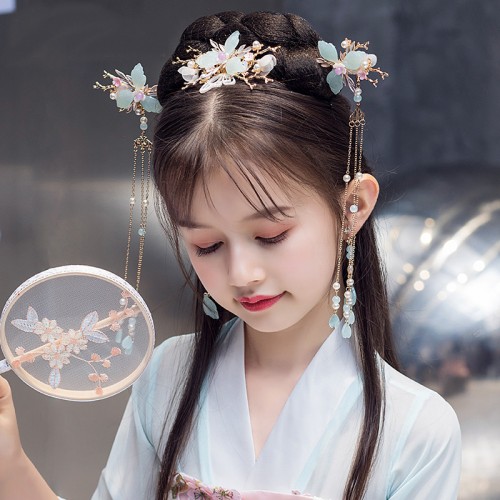 Children's Hanfu Headdress Fairy Princess Tassel Hairpin Girls Cheongsam Tang Costume Hair Accessories accessoires pour cheveux